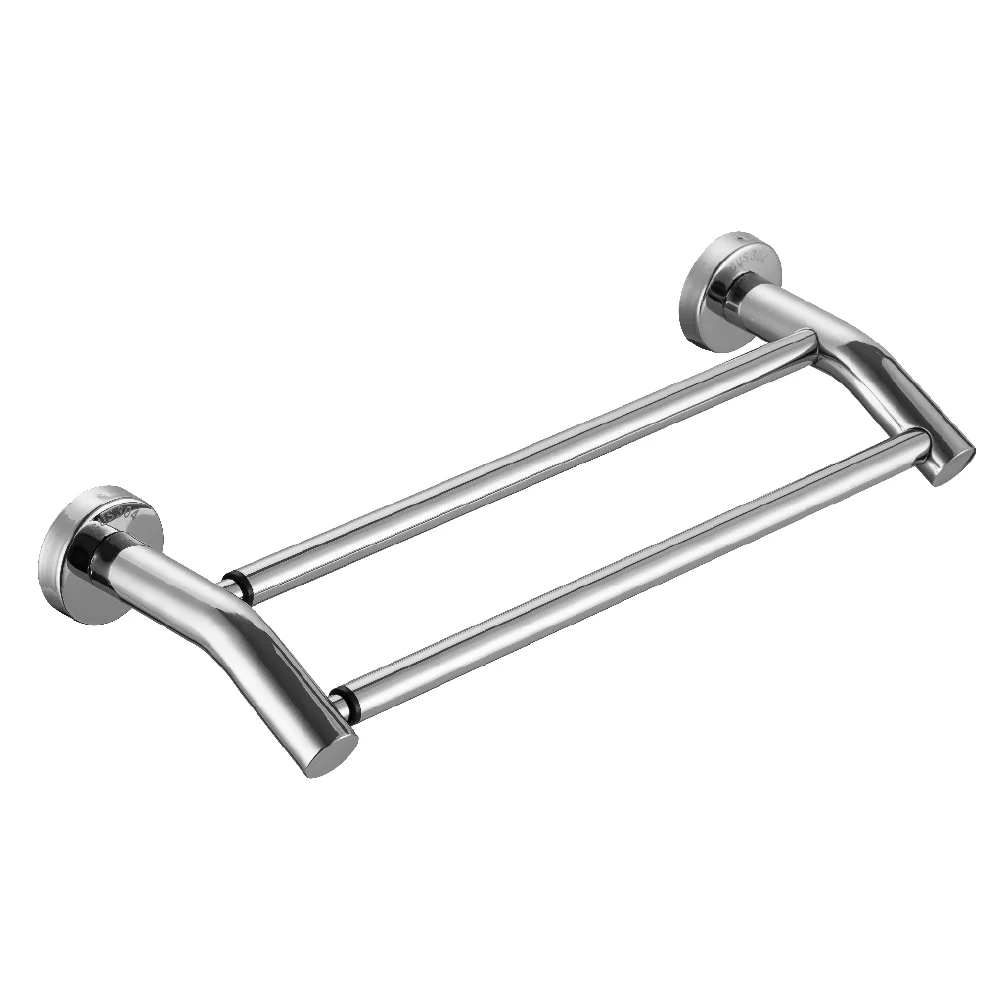 Toallero para baño doble de acero inoxidable graduable