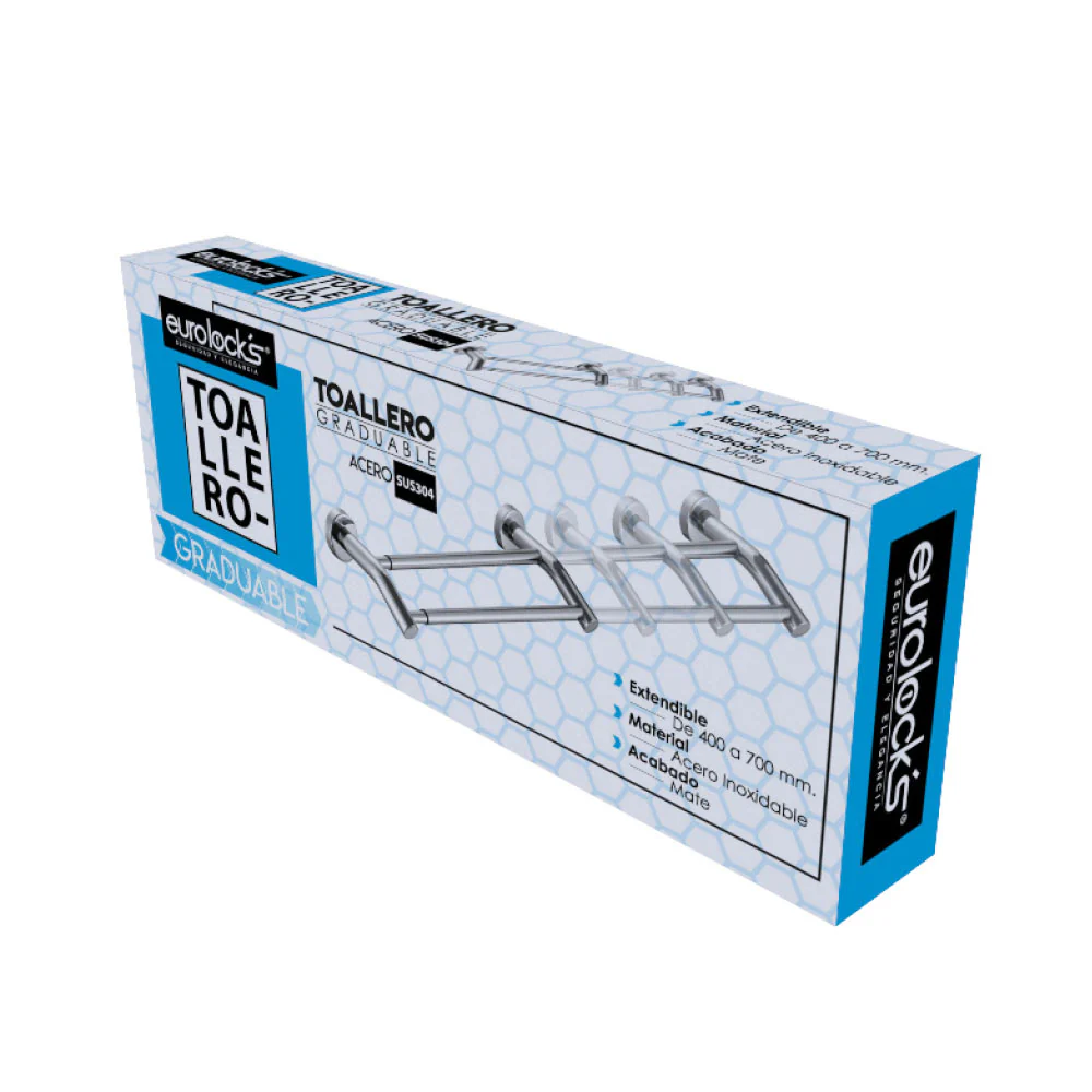 Toallero para baño doble de acero inoxidable graduable - Image 3