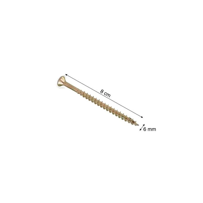 Tornillo para madera 6.0x80mm x 100 unidades